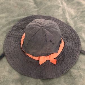 Gymboree Chambray Sun Hat with pink bow